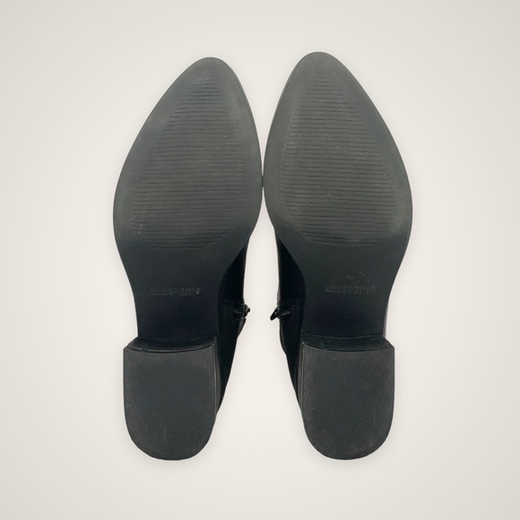 Autumn Fall Chic Wide-ankle Leather Pointed Toe Boots in Black, Silver (US/CA 6) - Picture 9 of 9